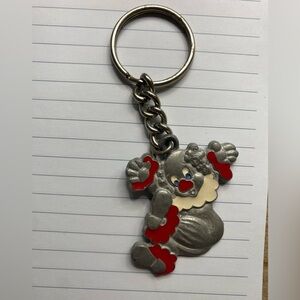 Vintage Rawcliffe Pewter Keychain - I Love Clowns